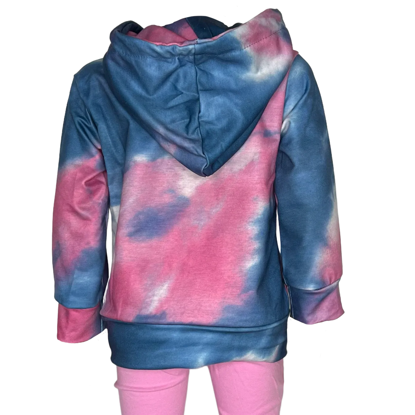 Girls Blue & Pink Pull over Tie Dye Hoodie Sweatshirt Jacket