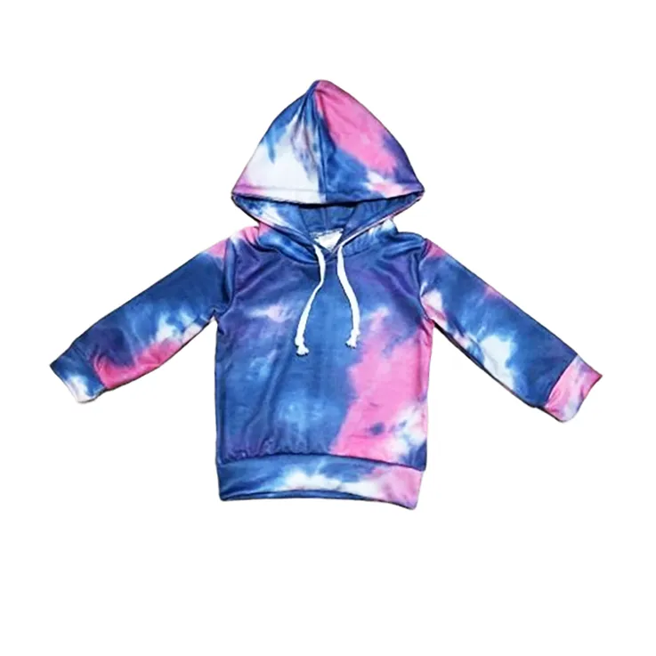 Girls Blue & Pink Pull over Tie Dye Hoodie Sweatshirt Jacket