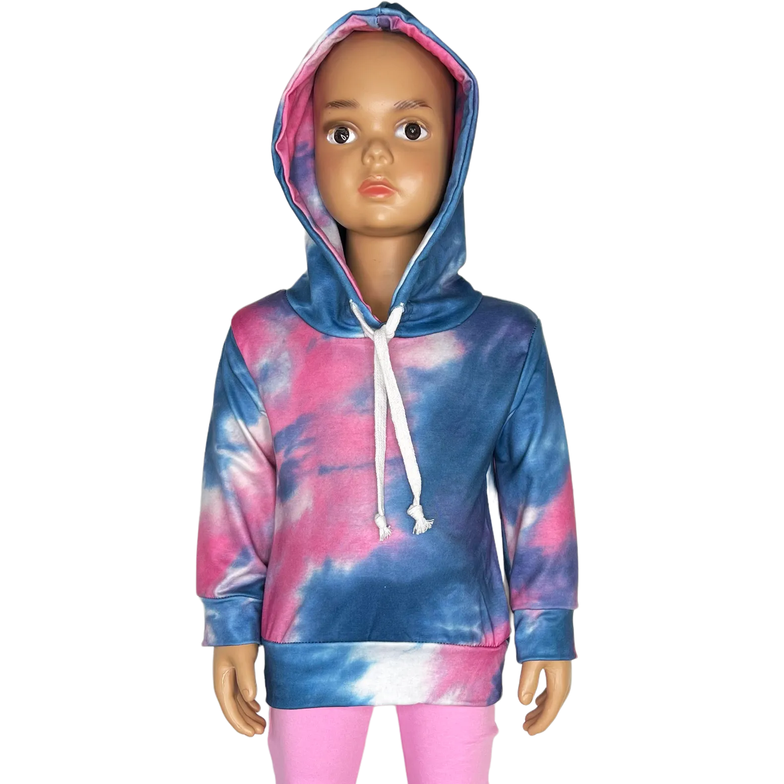 Girls Blue & Pink Pull over Tie Dye Hoodie Sweatshirt Jacket