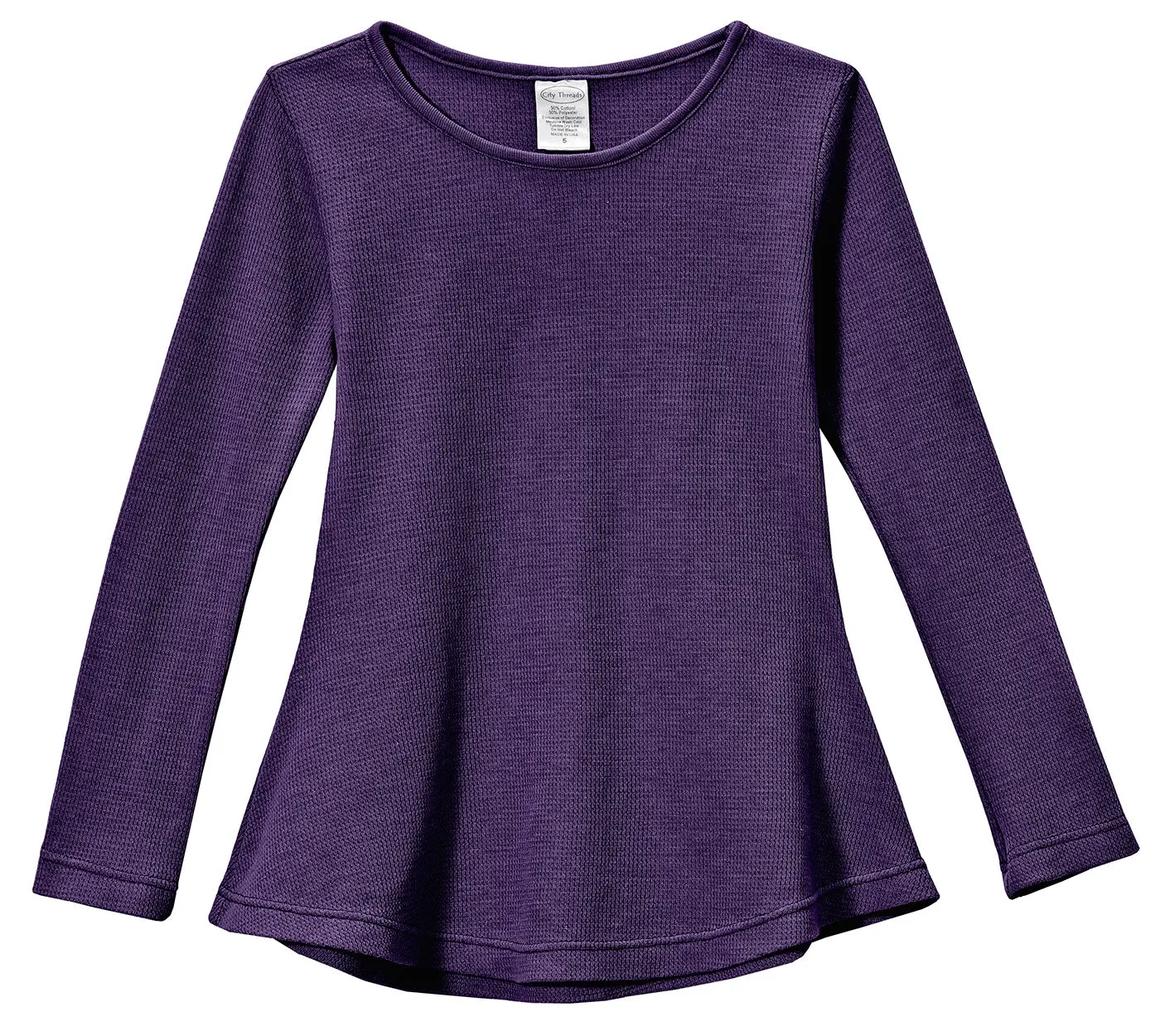 Girls Soft & Cozy Thermal Long Sleeve Tunic | Purple
