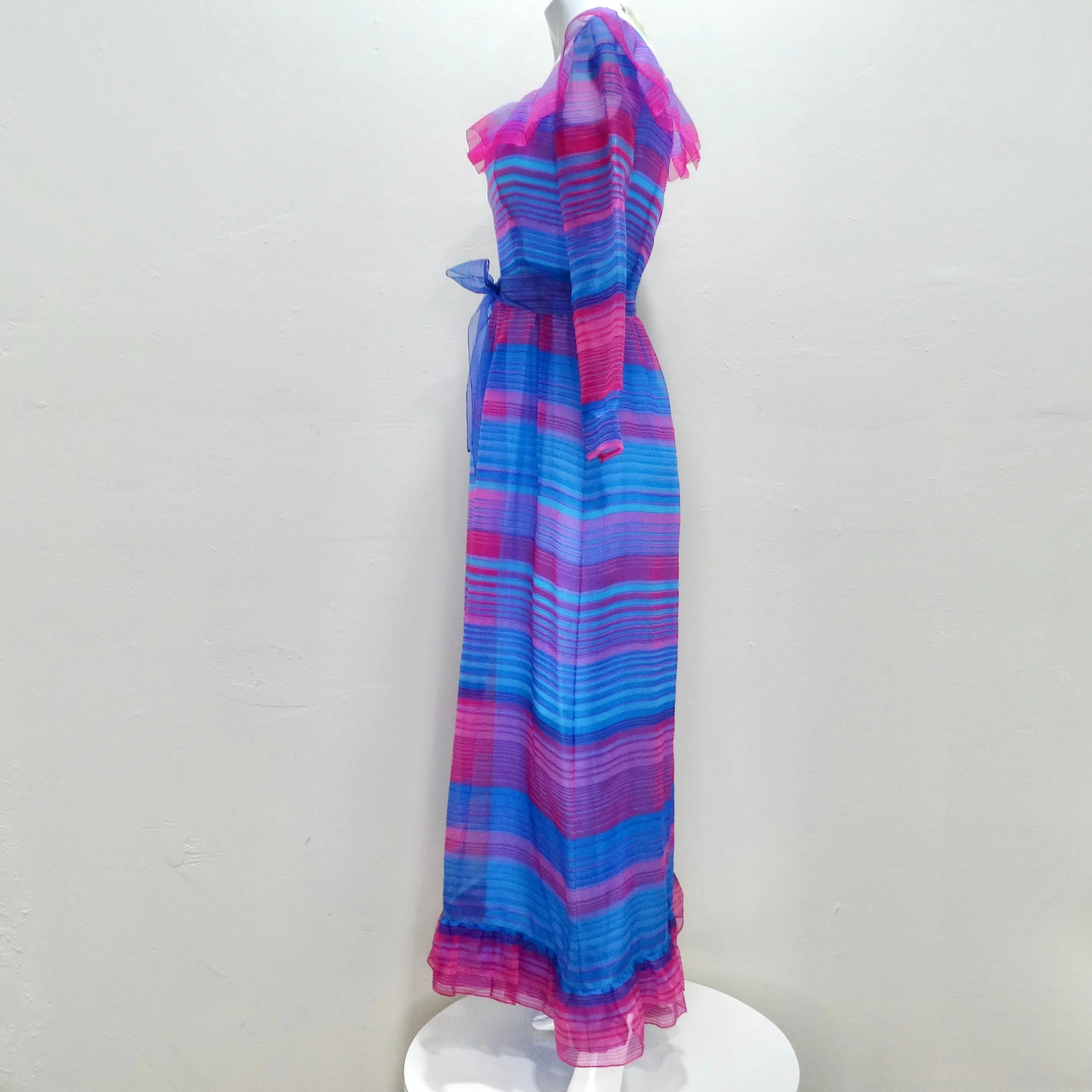 Givenchy 1980s Pink & Blue Stripe Dress