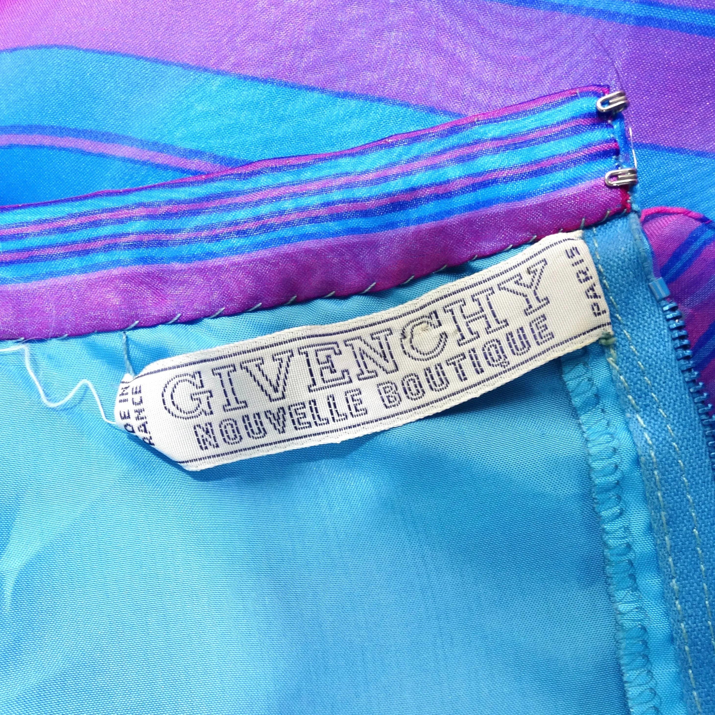 Givenchy 1980s Pink & Blue Stripe Dress