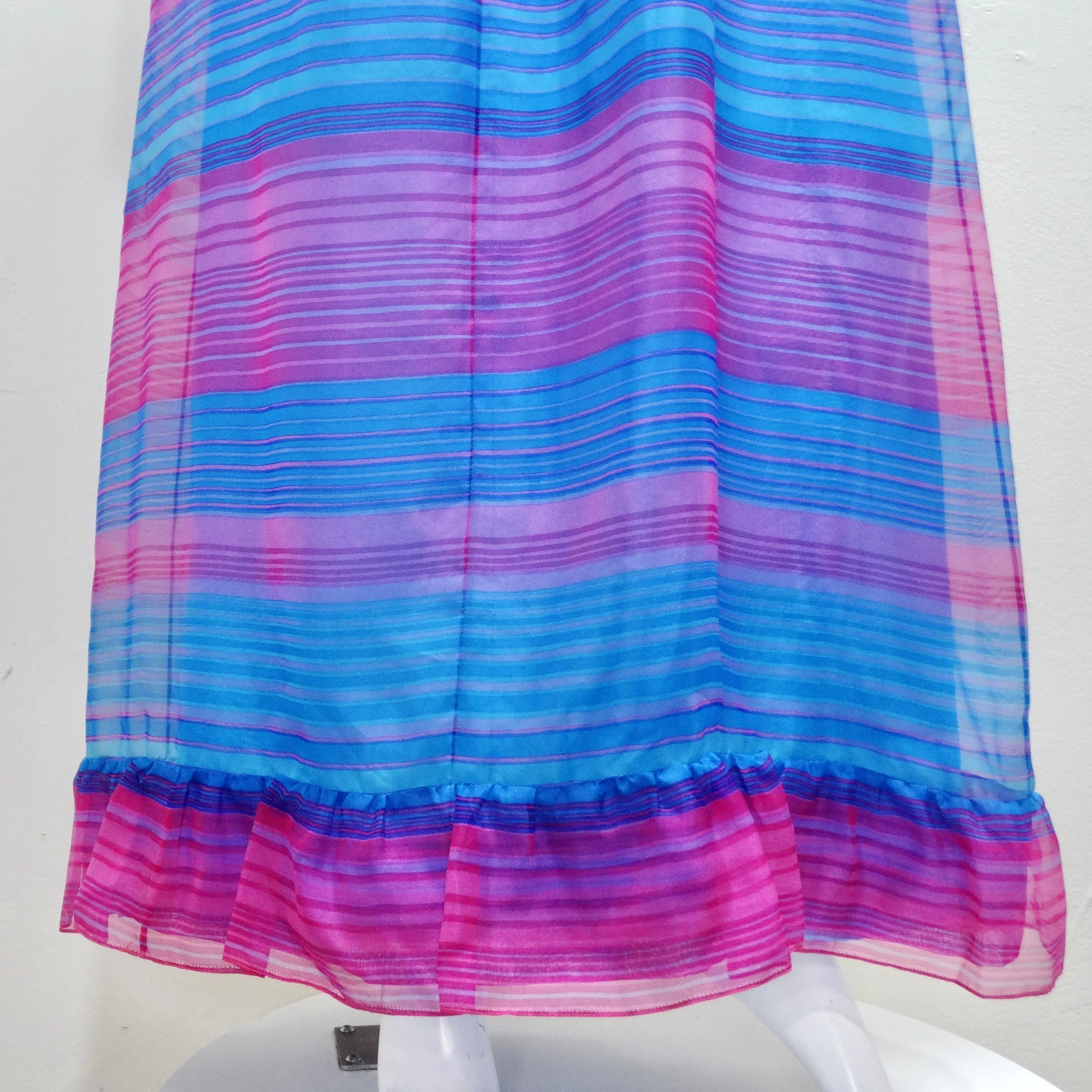 Givenchy 1980s Pink & Blue Stripe Dress