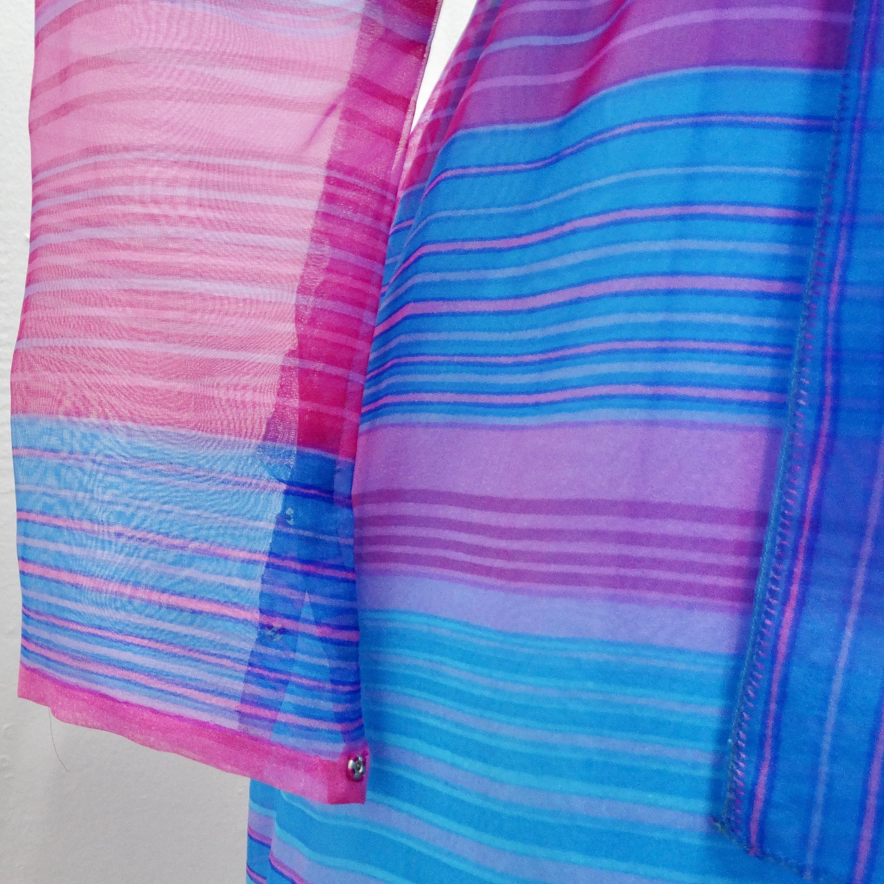 Givenchy 1980s Pink & Blue Stripe Dress