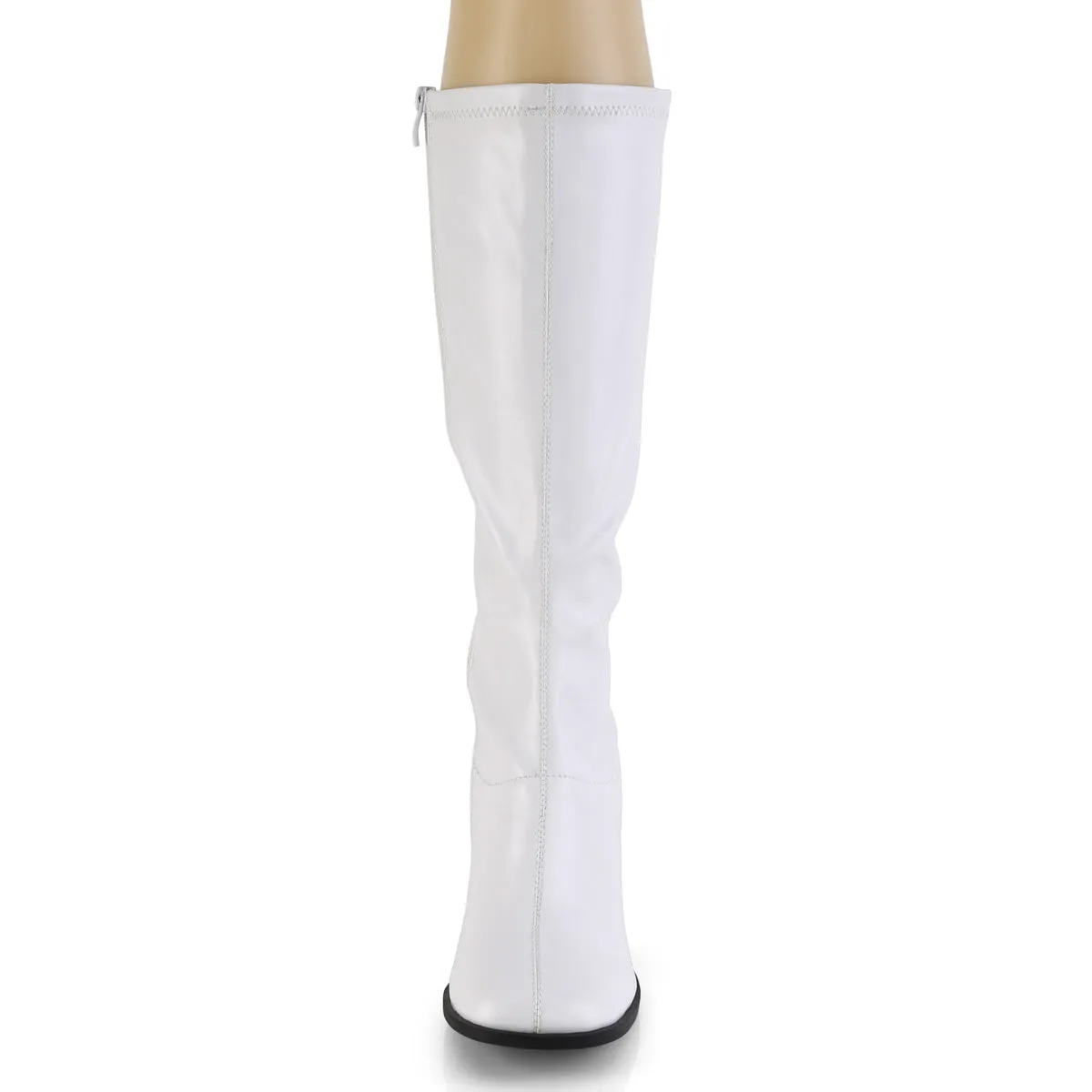 GOGO-300-2  White Str. Faux Leather