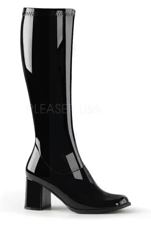 GOGO-300 Go Go Boot | Black Patent