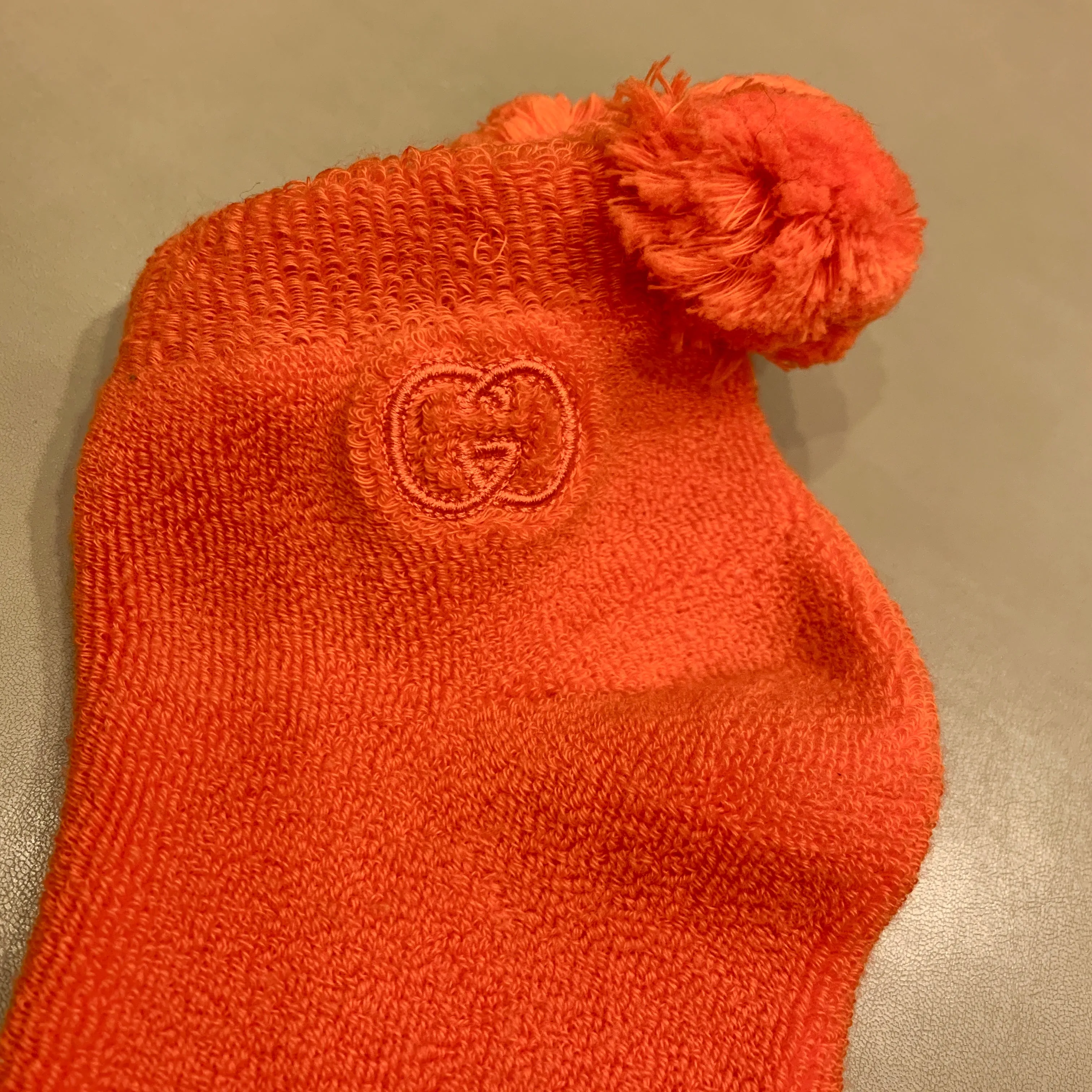Gucci Cotton Ankle Socks with Pom-poms in Orange
