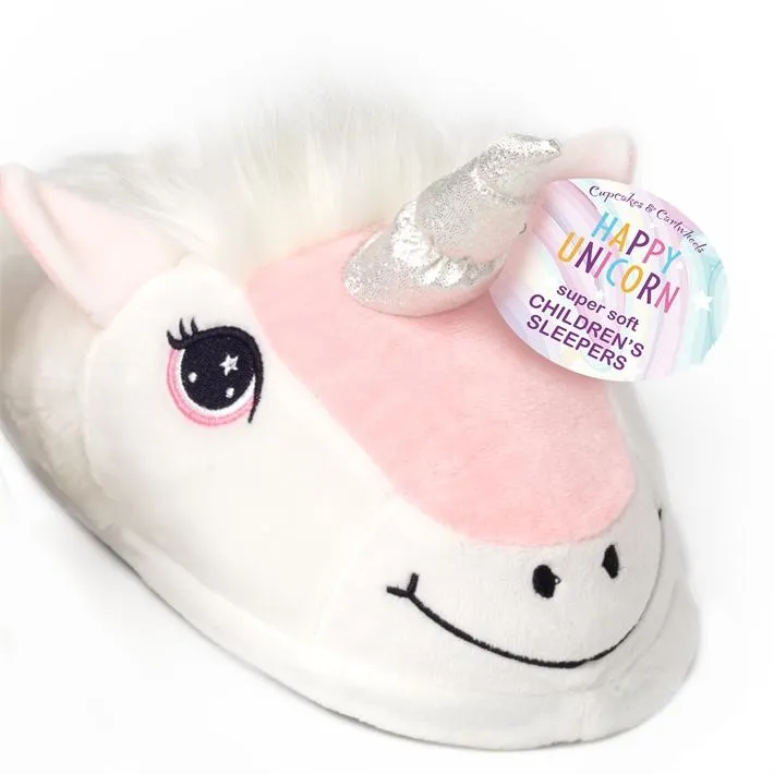 Happy Unicorn Slippers - Children's Sizes
