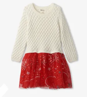 Hatley Red Sparkle Sweater Tulle Christmas Dress: Size 3 to 12