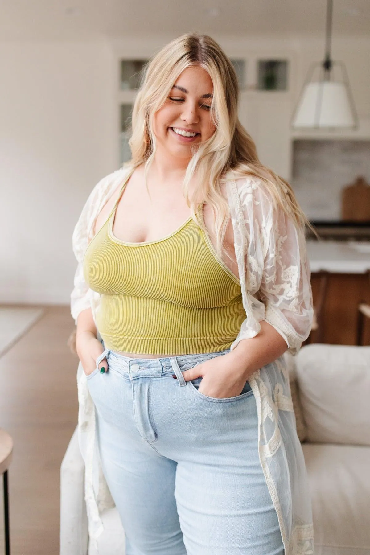 Hazel Blues® | Rendezvous Crop Tank In Mustard
