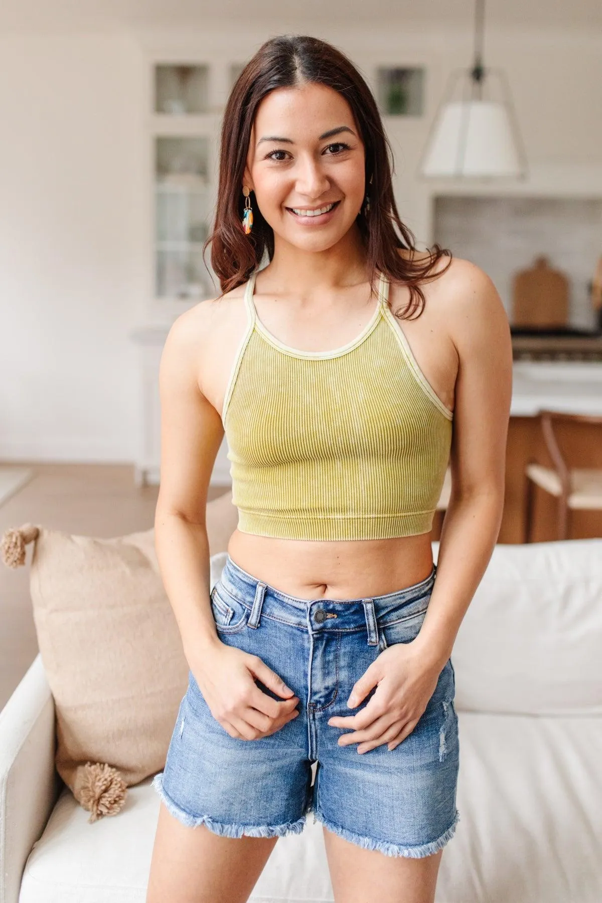 Hazel Blues® | Rendezvous Crop Tank In Mustard