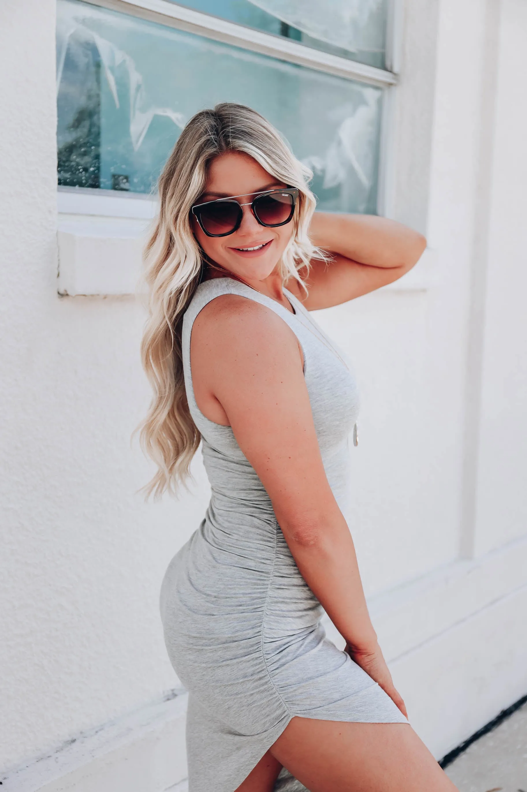 Heather Ruched Midi Dress