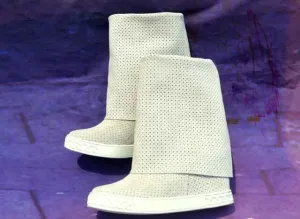Height Increasing Collar Down Slip On Long Boots