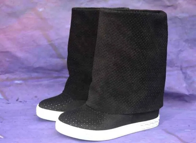 Height Increasing Collar Down Slip On Long Boots