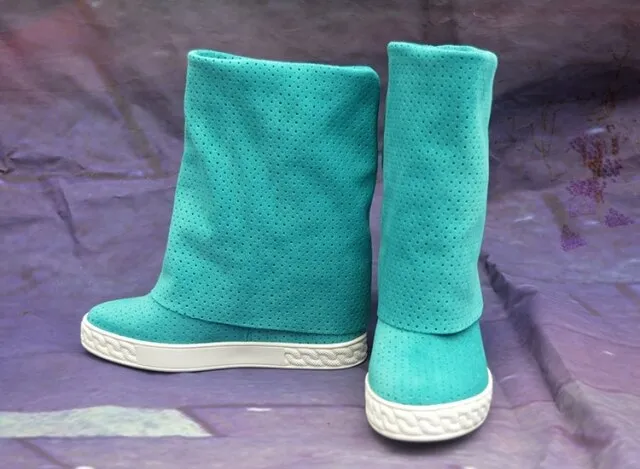 Height Increasing Collar Down Slip On Long Boots