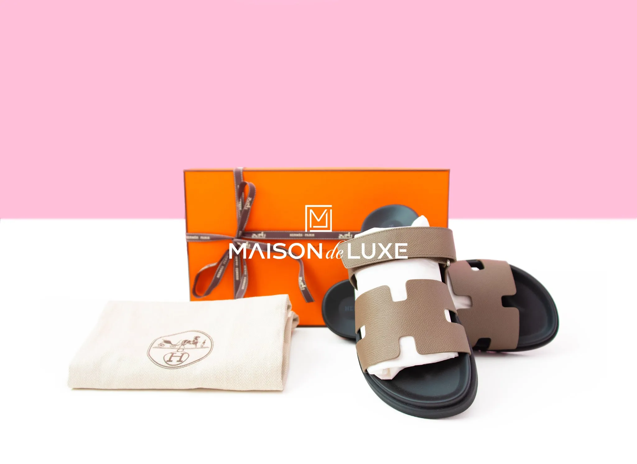 Hermes Men's Etoupe Chypre Sandal 43
