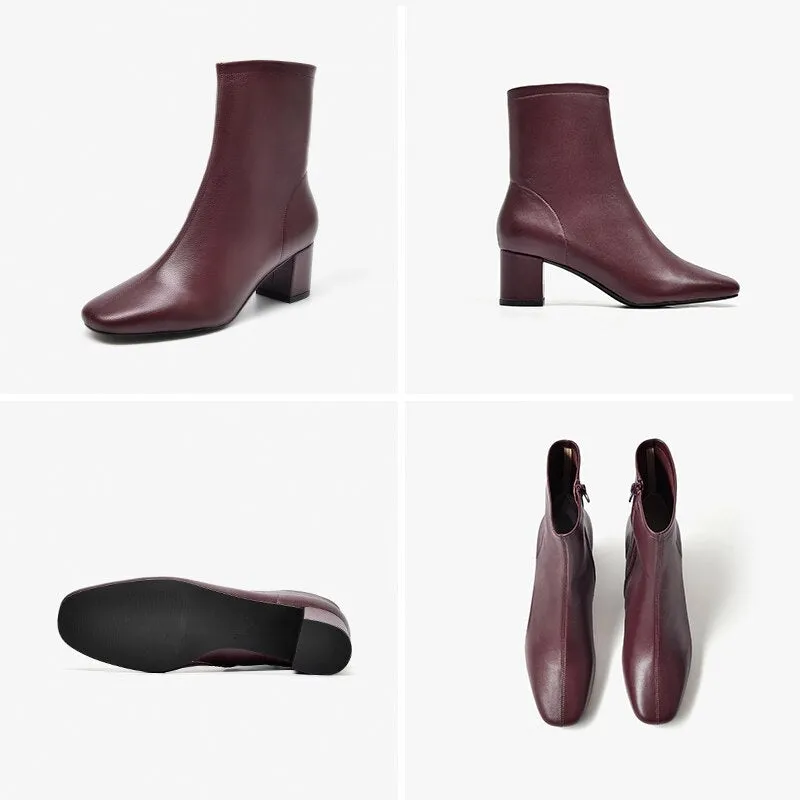 High Heel Boots Women Genuine Leather