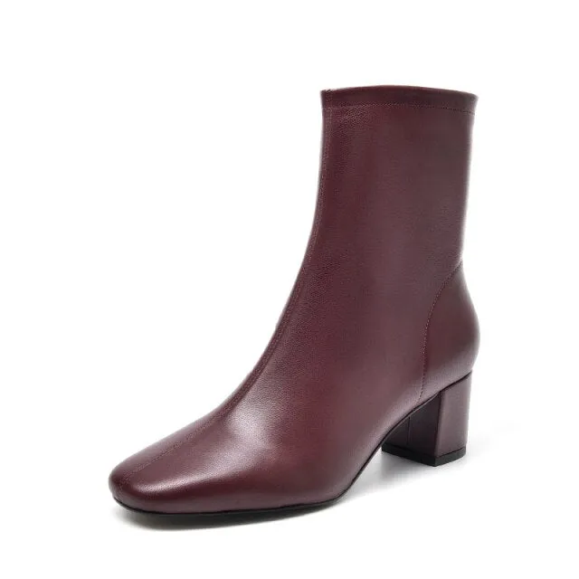 High Heel Boots Women Genuine Leather