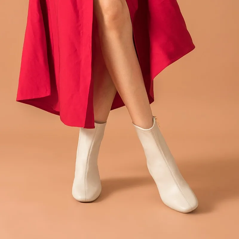 High Heel Boots Women Genuine Leather