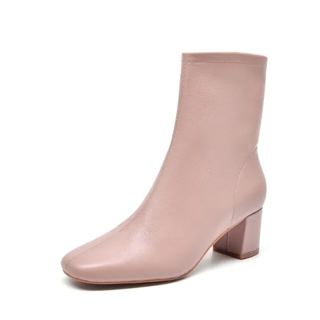 High Heel Boots Women Genuine Leather