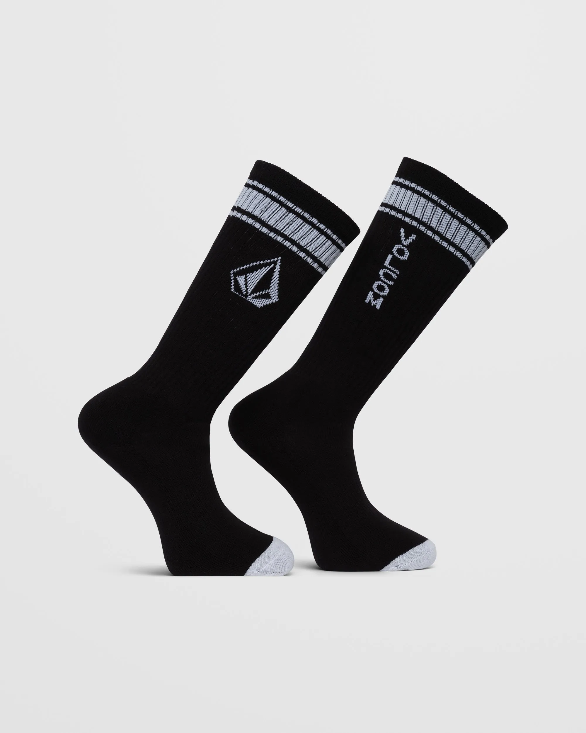 High Stripe Socks - BLACK