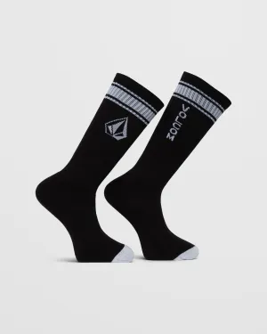High Stripe Socks - BLACK