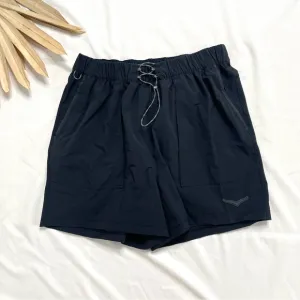 Hoka One One Moabi River Black Elastic Drawcord Pull On Gym Shorts Size Small