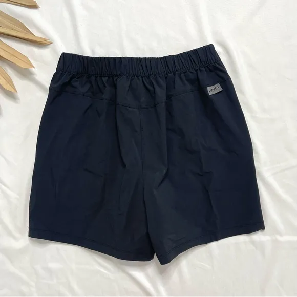 Hoka One One Moabi River Black Elastic Drawcord Pull On Gym Shorts Size Small