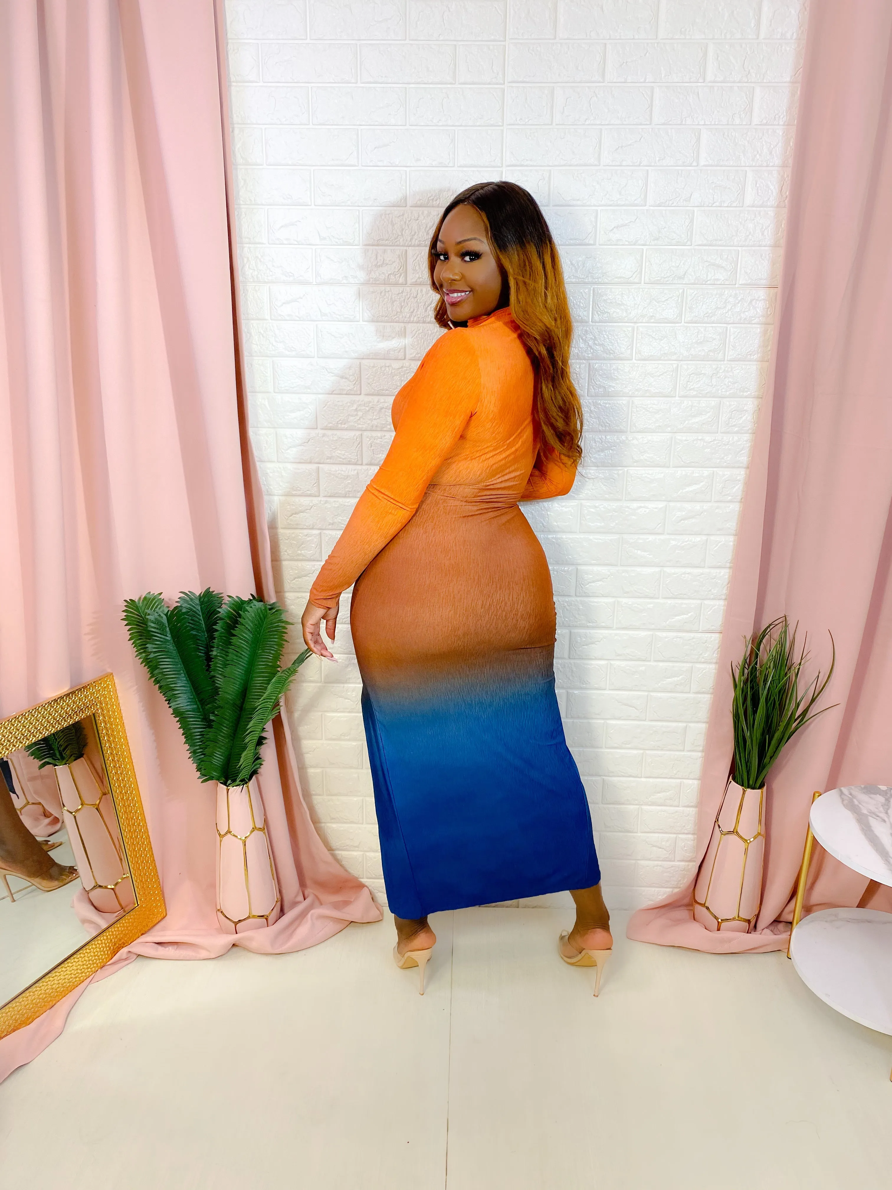 IN MY FAVOR OMBRE SLIT DRESS (FINAL SALE)
