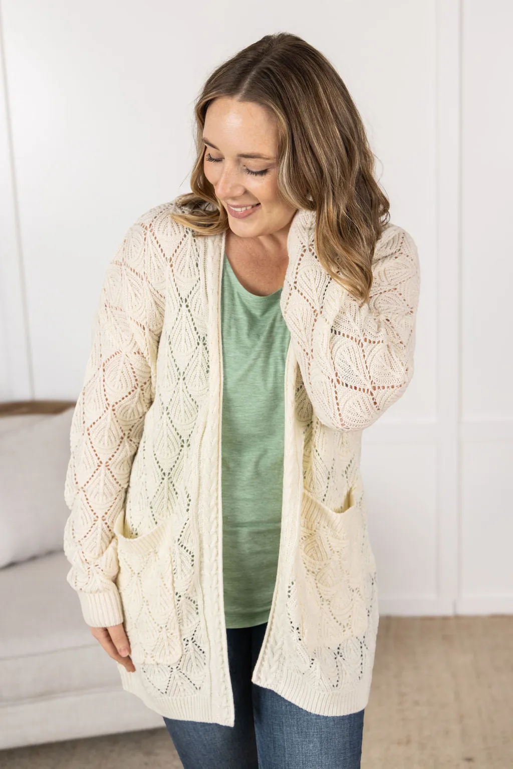 IN PRODUCTION Open Knit Cardigan - Ivory