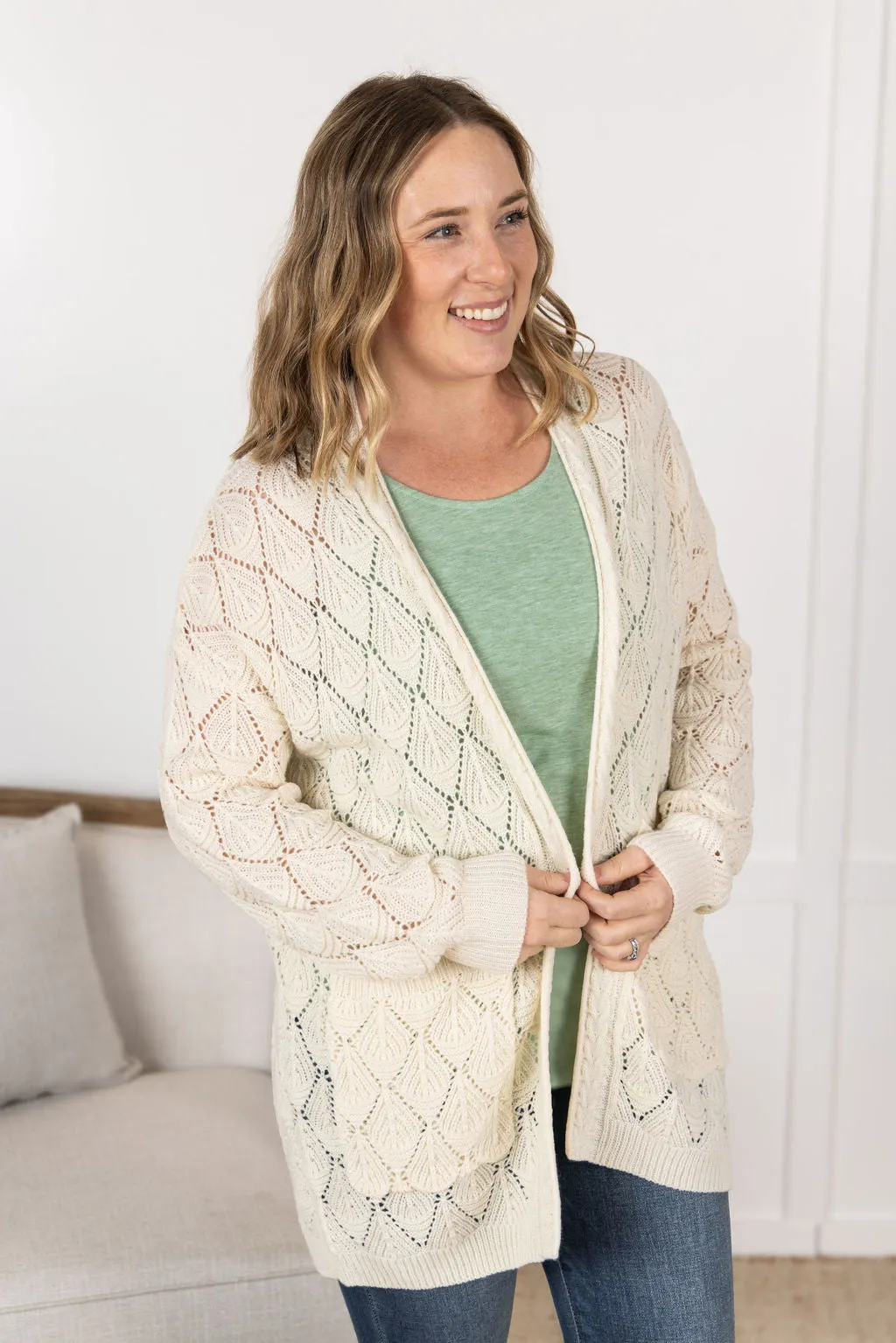 IN PRODUCTION Open Knit Cardigan - Ivory