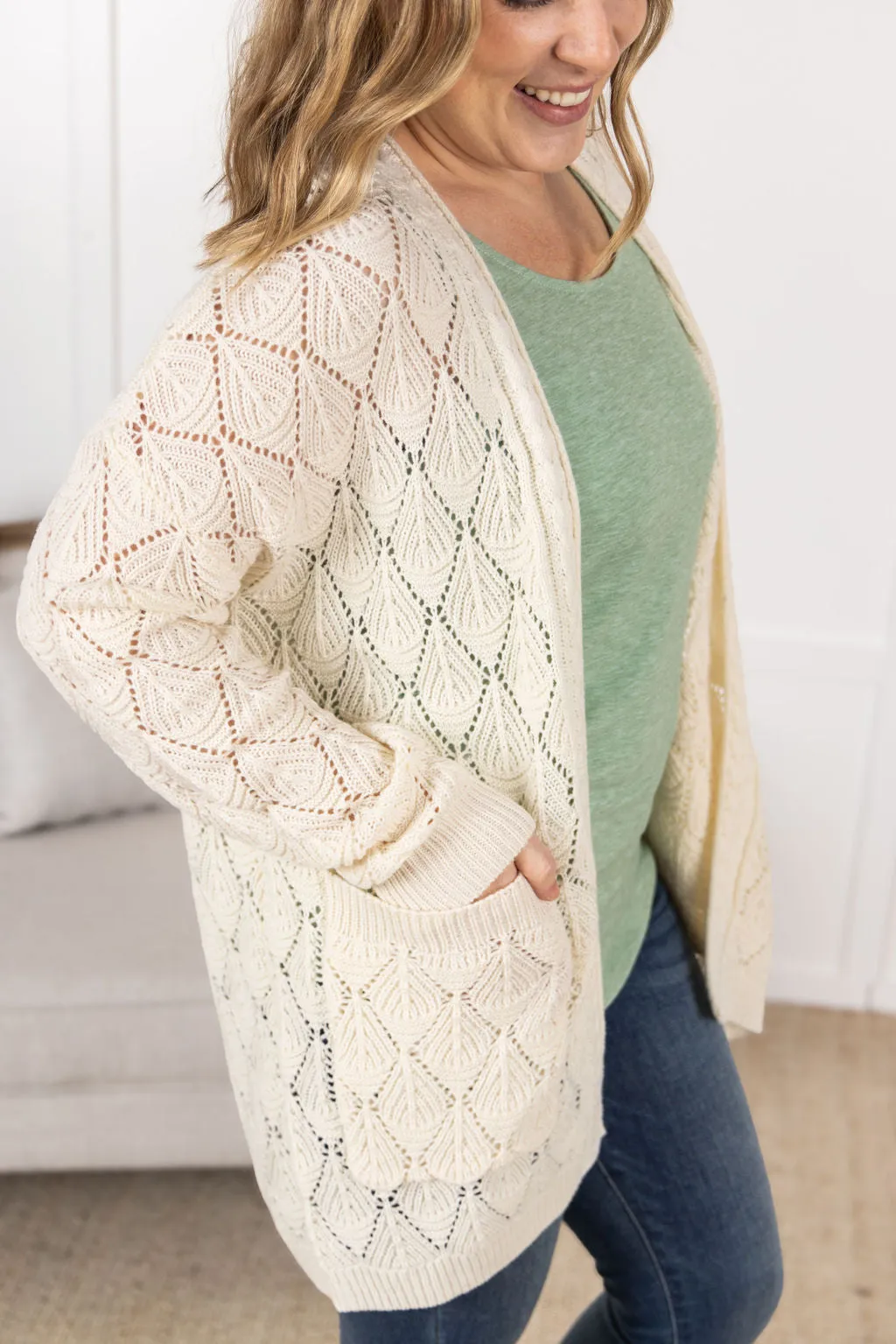 IN PRODUCTION Open Knit Cardigan - Ivory