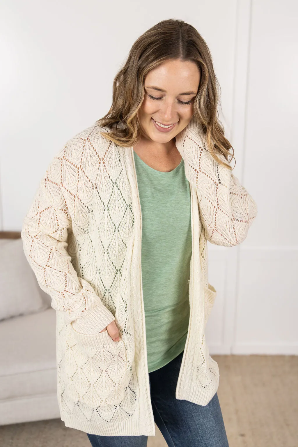 IN PRODUCTION Open Knit Cardigan - Ivory