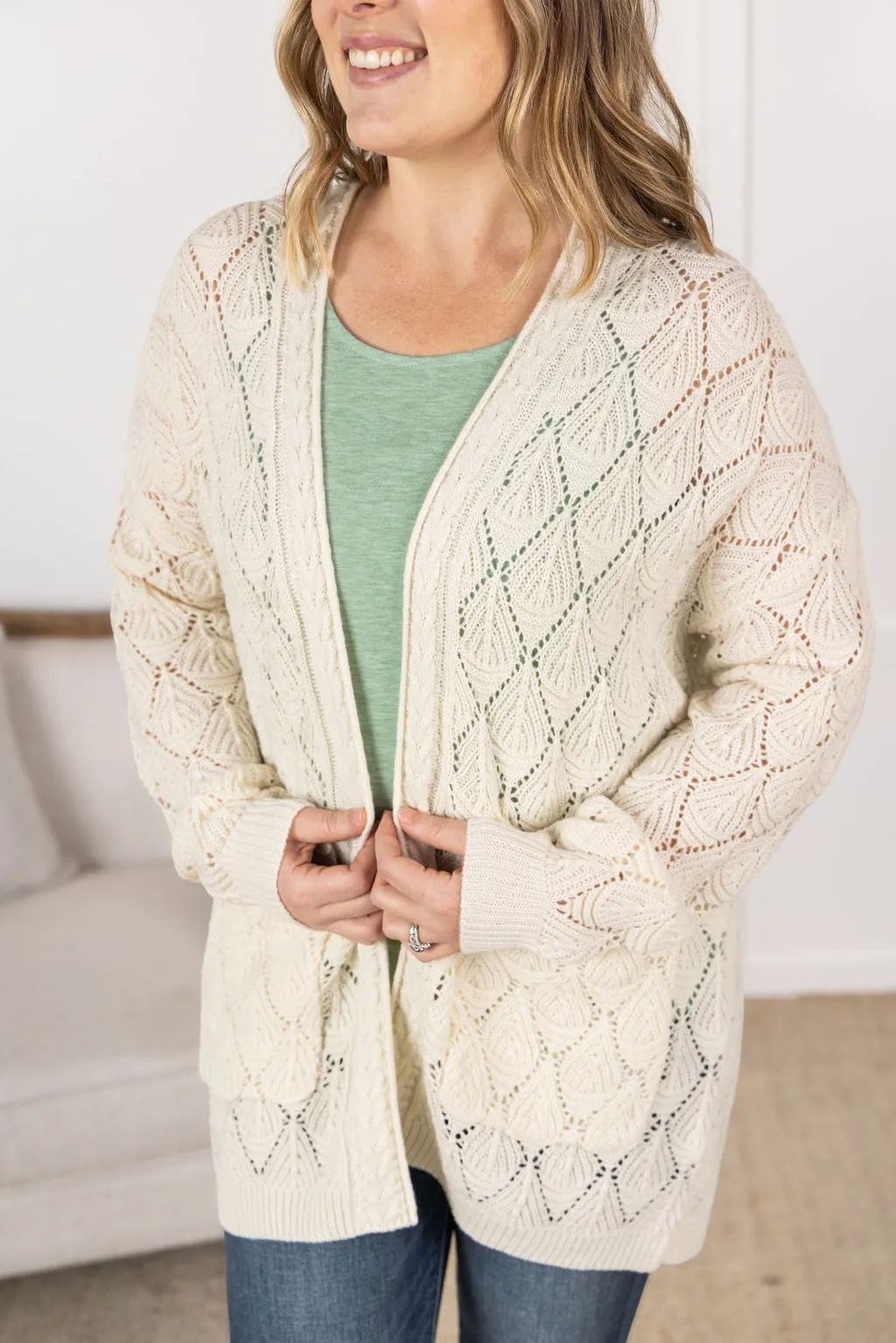 IN PRODUCTION Open Knit Cardigan - Ivory