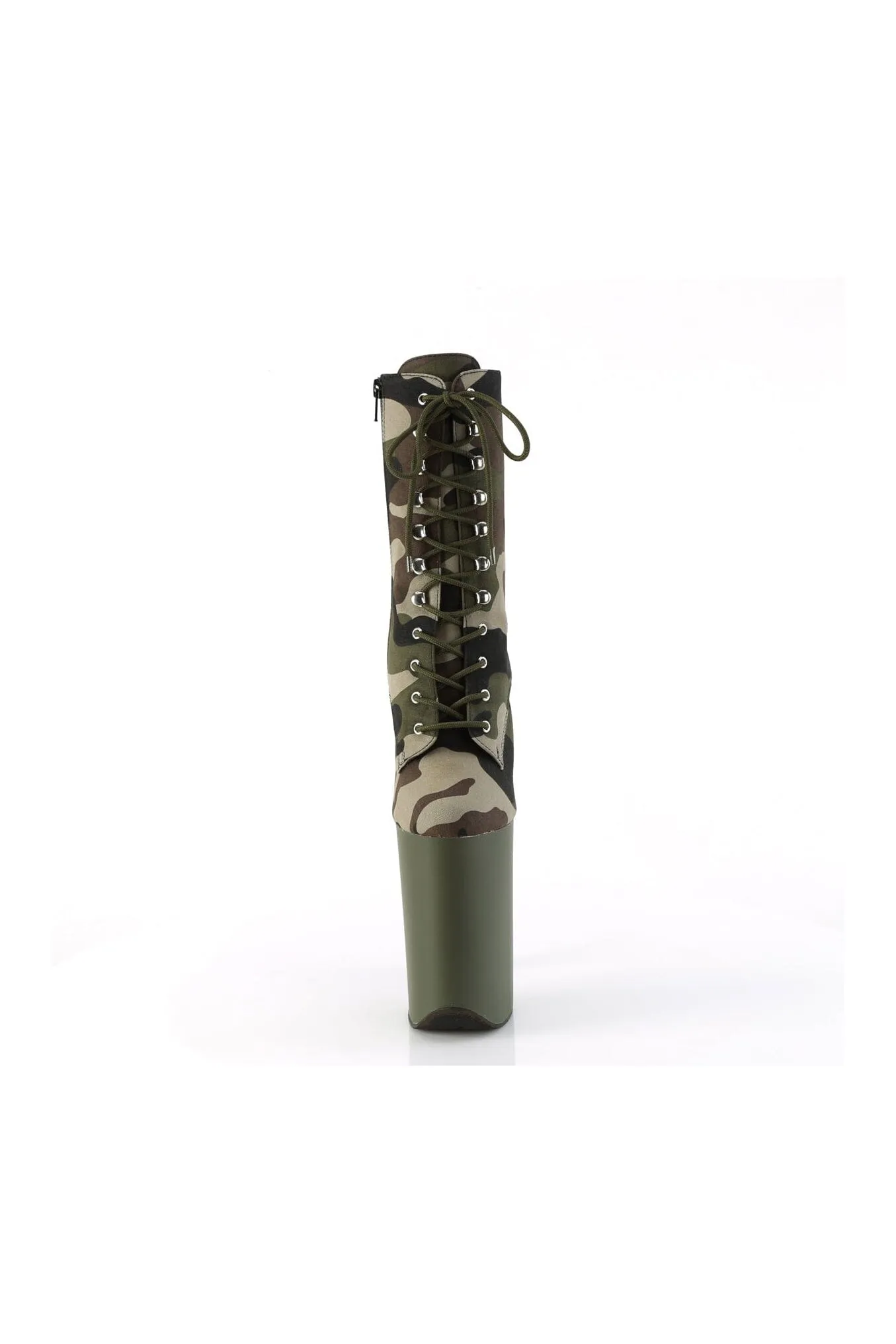 INFINITY-1020CAMO Green Canvas Ankle Boot
