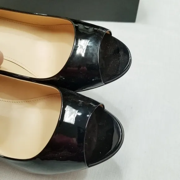 J. Crew Drea Patent Leather Peep Toe Pumps Classic Black LBD 3 in Heels size 8