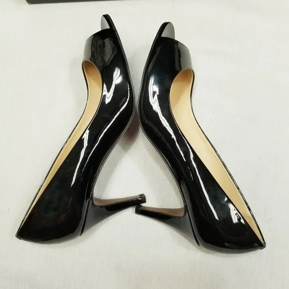 J. Crew Drea Patent Leather Peep Toe Pumps Classic Black LBD 3 in Heels size 8
