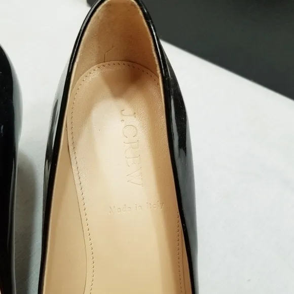 J. Crew Drea Patent Leather Peep Toe Pumps Classic Black LBD 3 in Heels size 8
