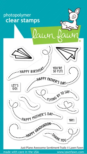 Just Plane Awesome Sentiment Trails Stamps LF3132