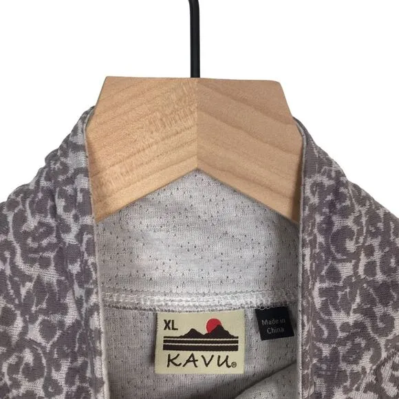 Kavu Lopez Pullover Jacket Women XL Gray Mauve Half Button Thumbholes NWT #A