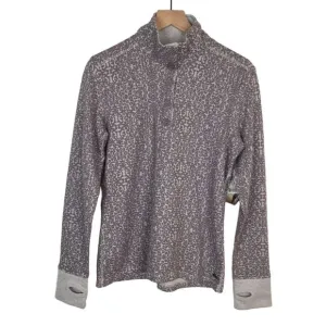 Kavu Lopez Pullover Jacket Women XL Gray Mauve Half Button Thumbholes NWT #A