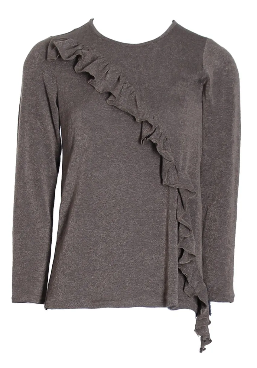 Khaki Frill Detail Jumper