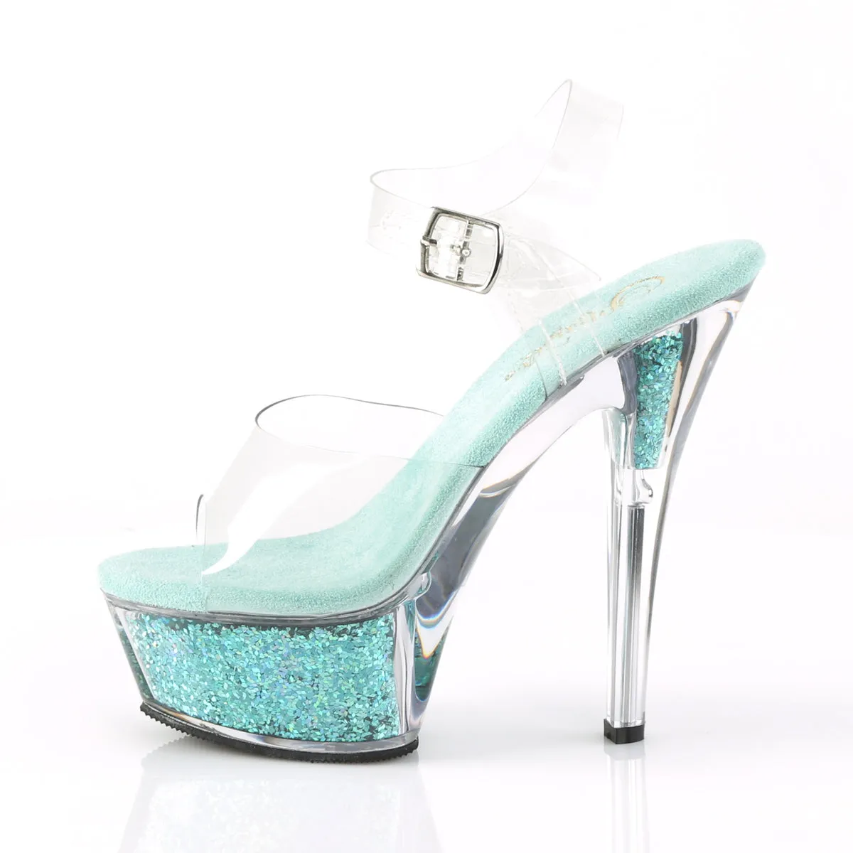 KISS-208GF  Clear / Turquoise Multi Glitter