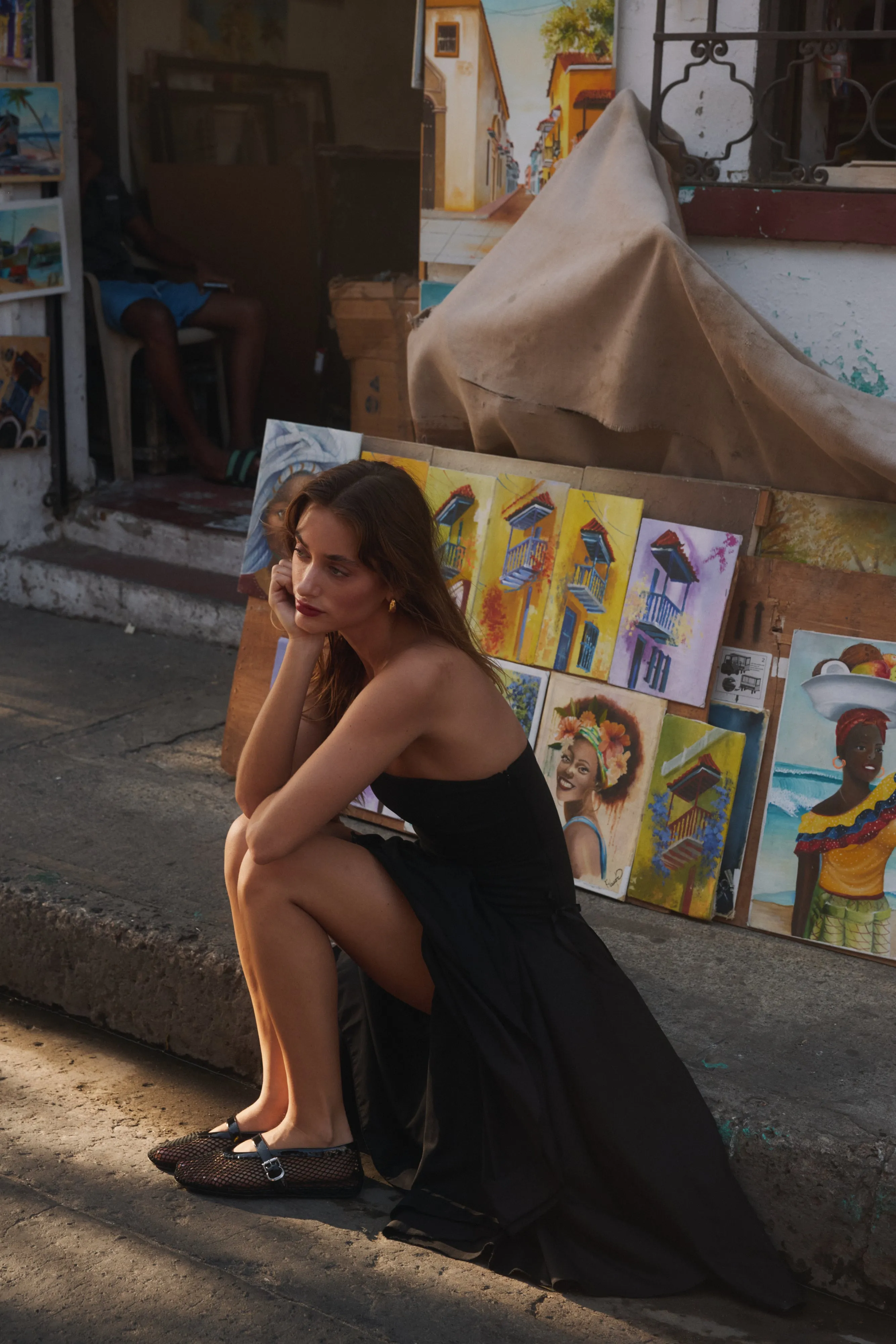 Kittie Maxi Dress in Noir