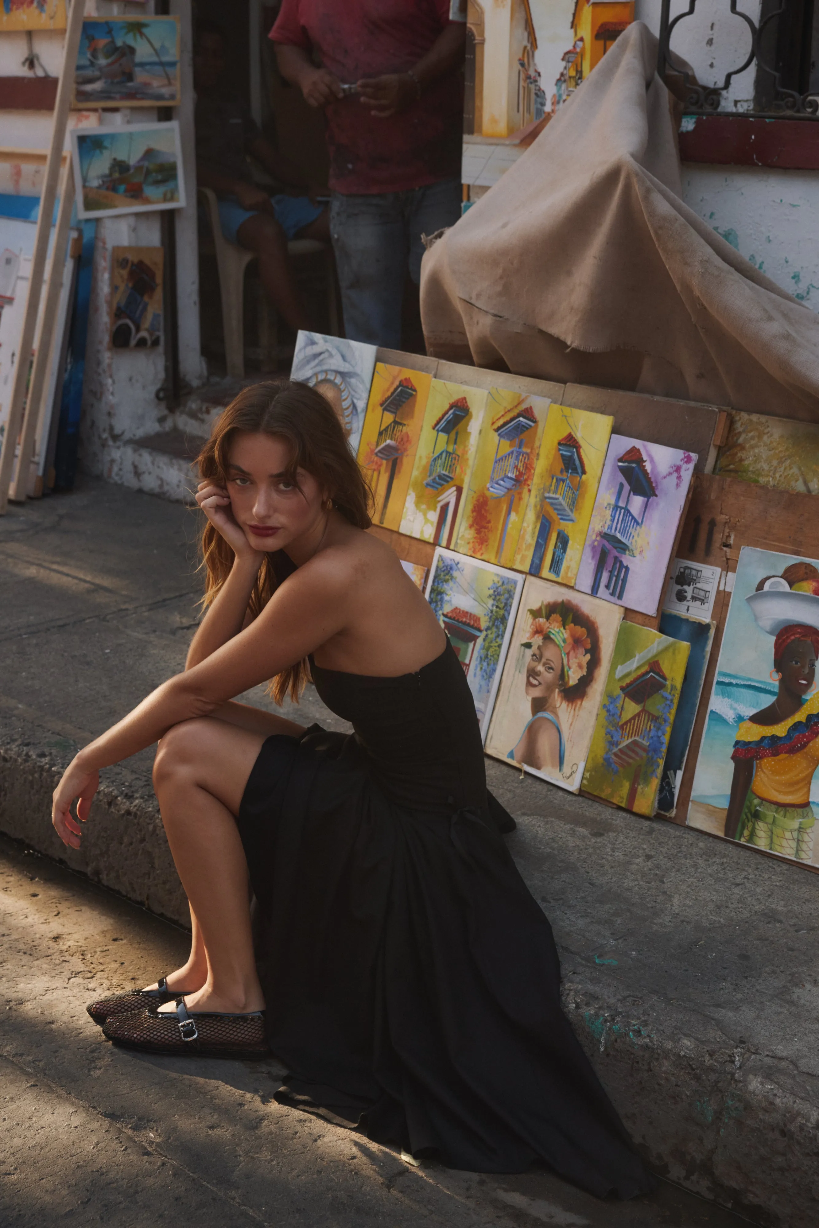 Kittie Maxi Dress in Noir