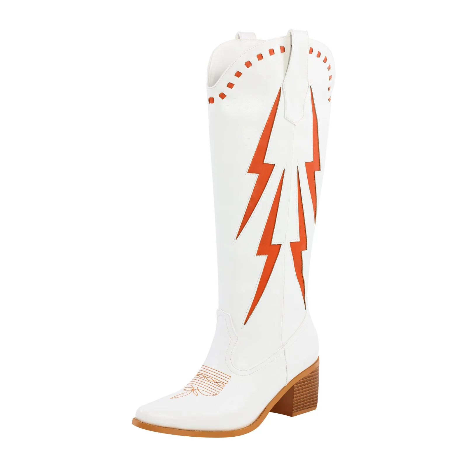 Knee High Western Lightning Cowboy Boots