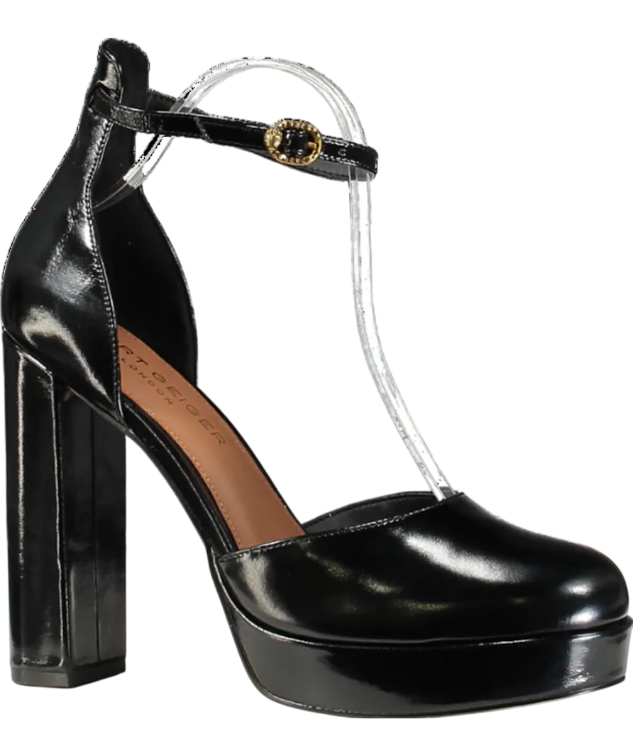 Kurt Geiger Black Shoreditch Platform-heel Leather Courts UK 8 EU 41 👠