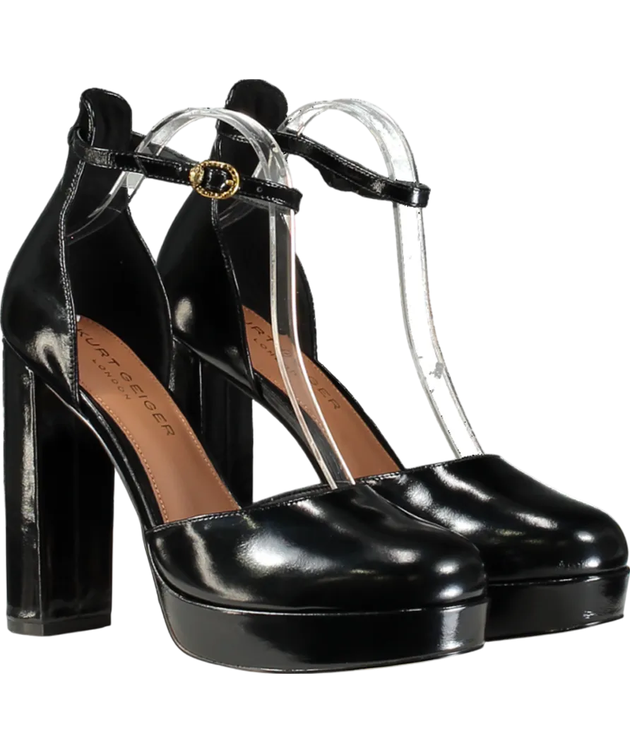 Kurt Geiger Black Shoreditch Platform-heel Leather Courts UK 8 EU 41 👠