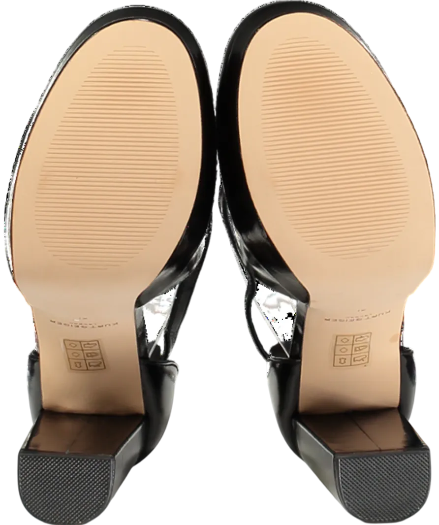 Kurt Geiger Black Shoreditch Platform-heel Leather Courts UK 8 EU 41 👠