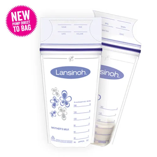Lansinoh Breastmilk Storage Bags (50pcs, UK Version) (New and Improved) ( 2 Pack Bundle )